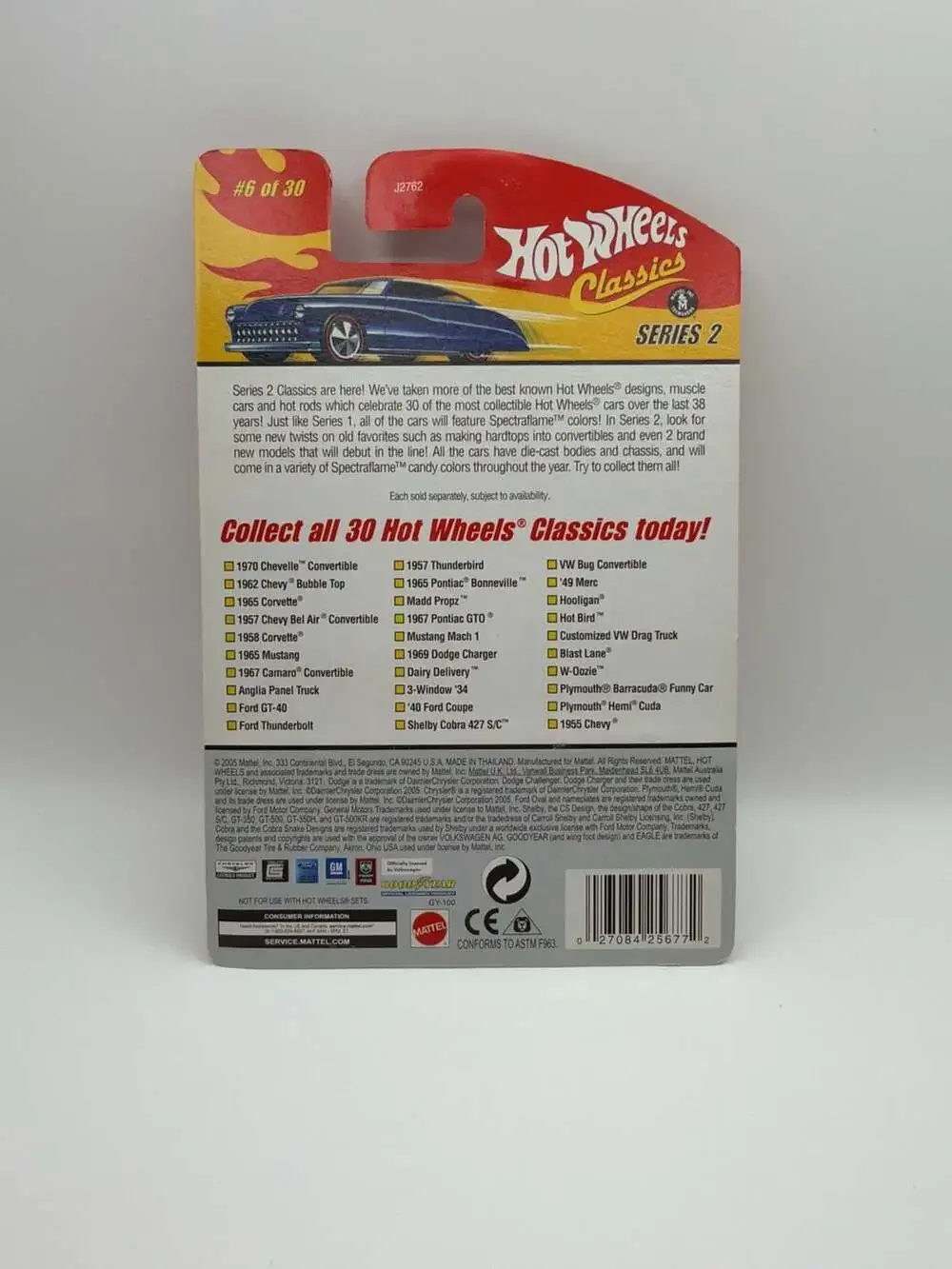 Hot Wheels Classics Series 2 #6 of 30 1965 Mustang Special Paint Red Spectraflam